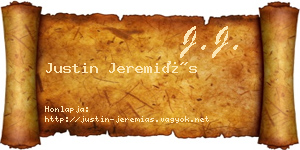 Justin Jeremiás névjegykártya